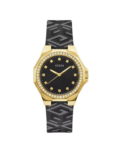 Guess Black Leather Dress Watch