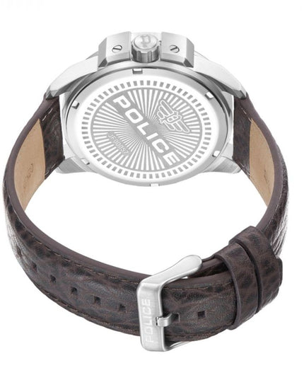 Police Brown Leather Dress Watch