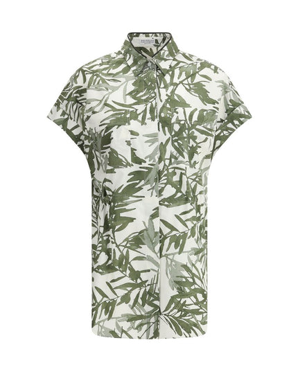 Brunello Cucinelli Multicolor Cotton Pattern Shirt