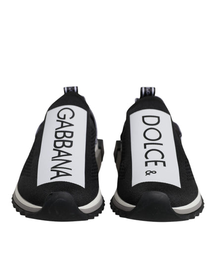 Dolce & Gabbana Black White Slip On Sorrento Sneakers Shoes