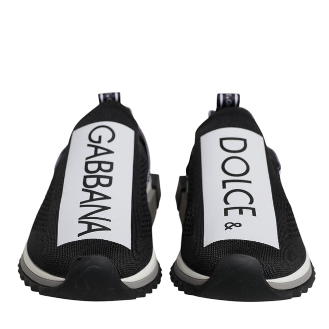 Dolce & Gabbana Black White Slip On Sorrento Sneakers Shoes