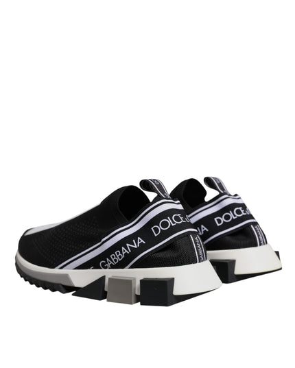 Dolce & Gabbana Black White Slip On Sorrento Sneakers Shoes