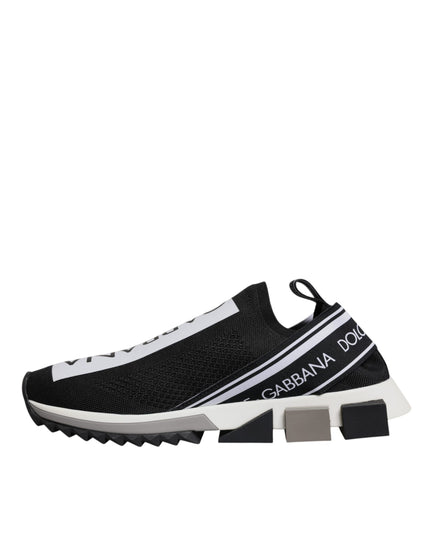 Dolce & Gabbana Black White Slip On Sorrento Sneakers Shoes