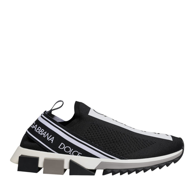 Dolce & Gabbana Black White Slip On Sorrento Sneakers Shoes