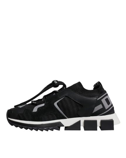 Dolce & Gabbana Black Mesh Sorrento Trekking Sneakers Shoes
