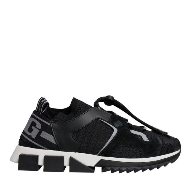 Dolce & Gabbana Black Mesh Sorrento Trekking Sneakers Shoes