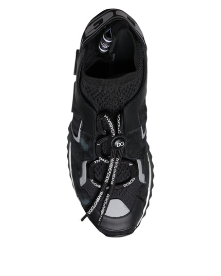 Dolce & Gabbana Black Mesh Sorrento Trekking Sneakers Shoes