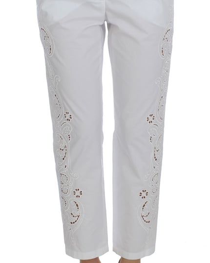 Dolce & Gabbana White Floral Cutout Dress Sicily Pants