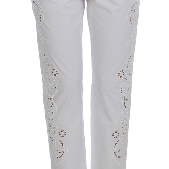 Dolce & Gabbana White Floral Cutout Dress Sicily Pants