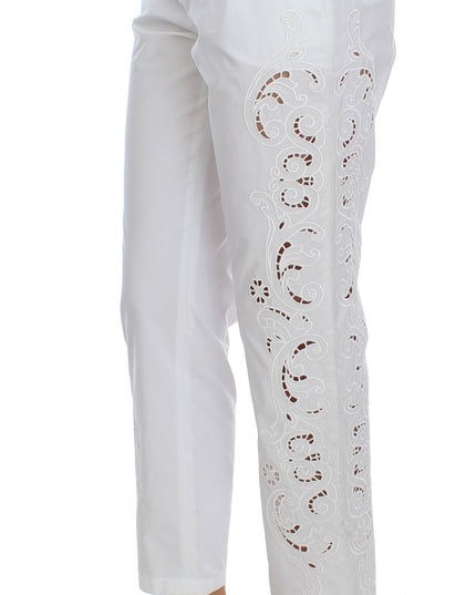 Dolce & Gabbana White Floral Cutout Dress Sicily Pants