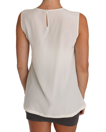 Dolce & Gabbana White Silk Crystal Sequined Fairy T-shirt