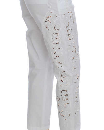 Dolce & Gabbana White Floral Cutout Dress Sicily Pants