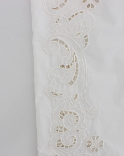 Dolce & Gabbana White Floral Cutout Dress Sicily Pants