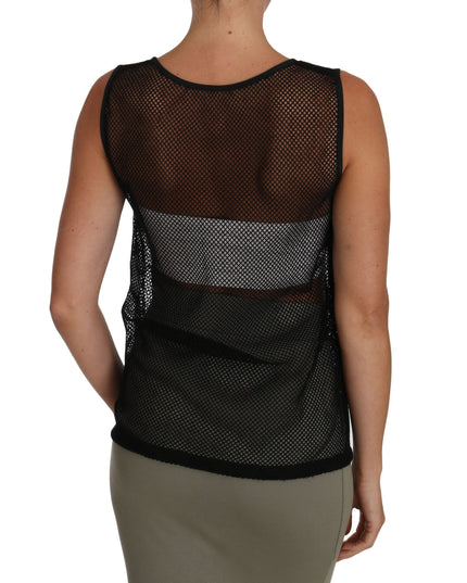 Dolce & Gabbana Black Mesh Transparent Blouse T-shirt