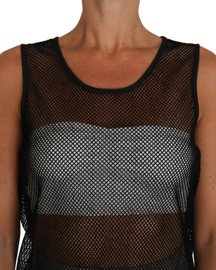 Dolce & Gabbana Black Mesh Transparent Blouse T-shirt