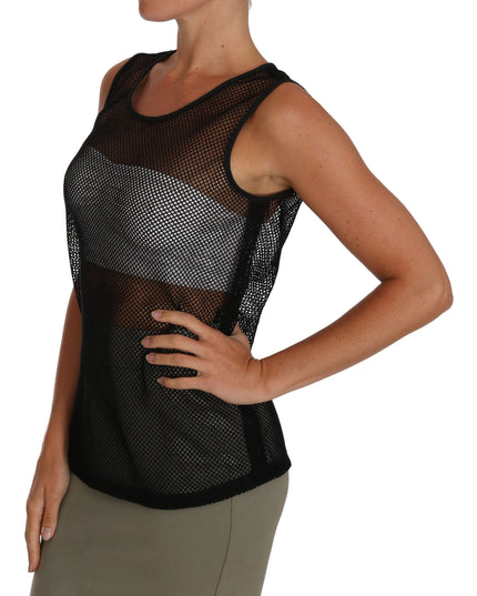Dolce & Gabbana Black Mesh Transparent Blouse T-shirt