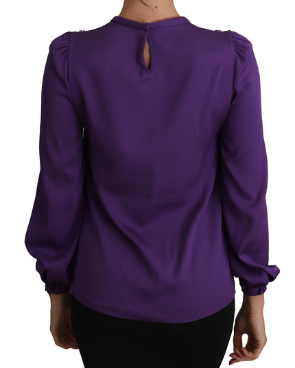 Dolce & Gabbana Purple Blouse Prince  Fairy Tale Embellished  Top