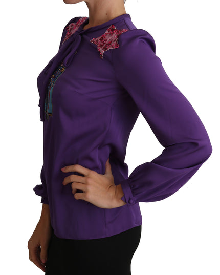 Dolce & Gabbana Purple Blouse Prince  Fairy Tale Embellished  Top