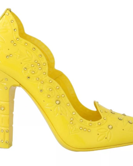 Dolce & Gabbana Yellow Crystal Heels CINDERELLA Shoes