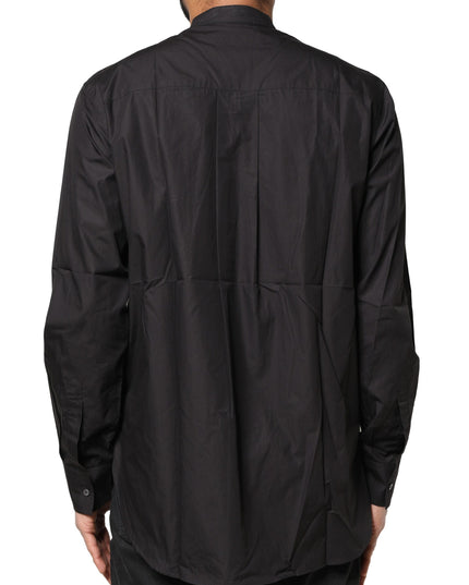 Dolce & Gabbana Black Cotton Button Down Men Casual Shirt