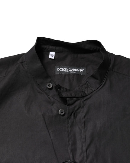 Dolce & Gabbana Black Cotton Button Down Men Casual Shirt
