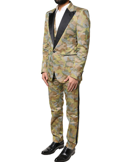 Dolce & Gabbana Multicolor Camouflage SICILIA 3 Piece Suit