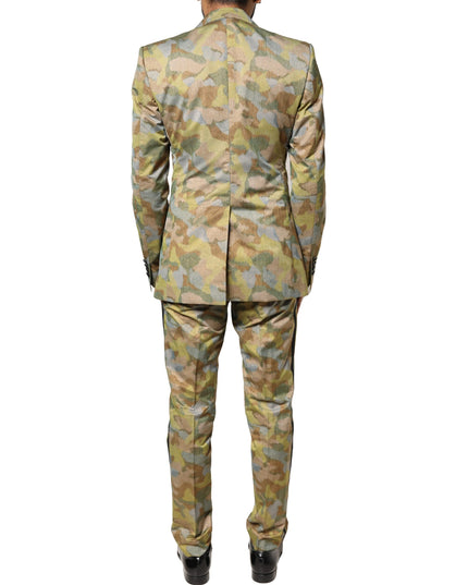 Dolce & Gabbana Multicolor Camouflage SICILIA 3 Piece Suit