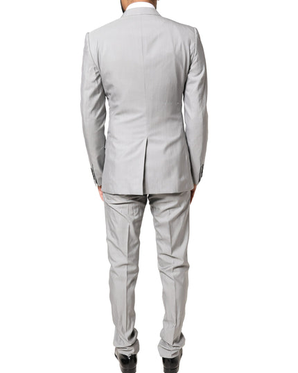 Dolce & Gabbana Light Gray Wool GOLD 2 Piece Formal Suit