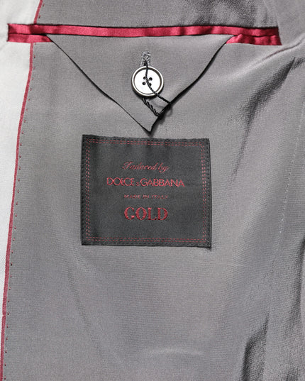 Dolce & Gabbana Light Gray Wool GOLD 2 Piece Formal Suit
