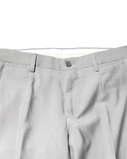 Dolce & Gabbana Light Gray Wool GOLD 2 Piece Formal Suit