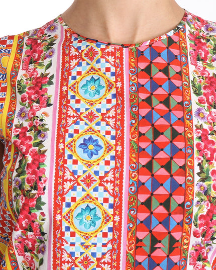 Dolce & Gabbana Carretto Print Pure Cotton Tank Top Floral Blouse