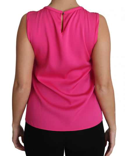 Dolce & Gabbana Pink Family Silk Tank  Mama Blouse Top Shirt