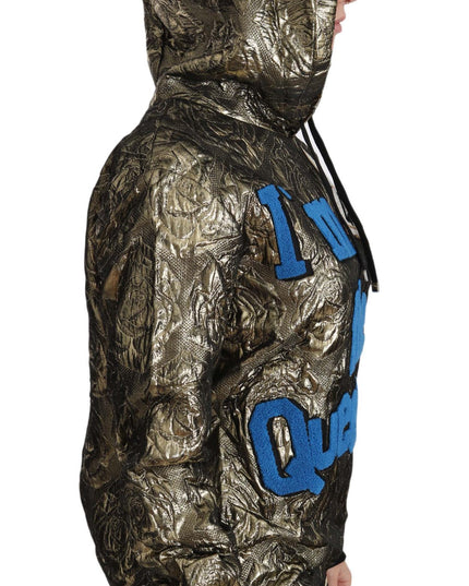 Dolce & Gabbana Im The Queen Jaquard Gold Sweatshirt  Hoodie