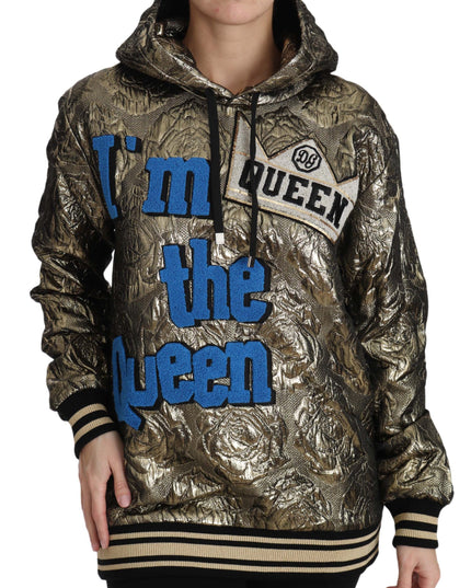 Dolce & Gabbana Im The Queen Jaquard Gold Sweatshirt  Hoodie