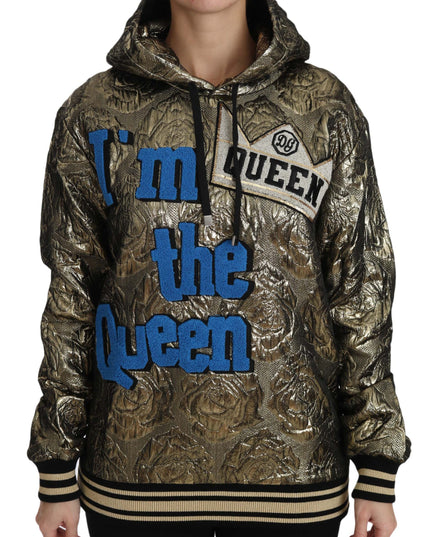Dolce & Gabbana Im The Queen Jaquard Gold Sweatshirt  Hoodie