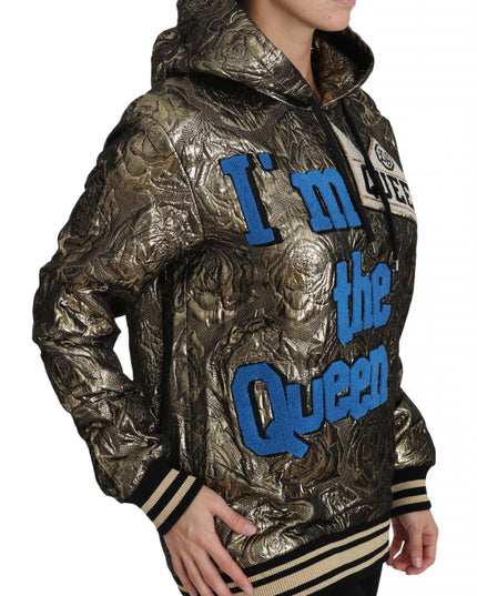 Dolce & Gabbana Im The Queen Jaquard Gold Sweatshirt  Hoodie