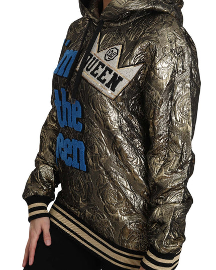 Dolce & Gabbana Im The Queen Jaquard Gold Sweatshirt  Hoodie