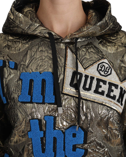 Dolce & Gabbana Im The Queen Jaquard Gold Sweatshirt  Hoodie