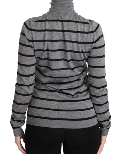 Dolce & Gabbana Gray Cashmere Silk Turtleneck Sweater