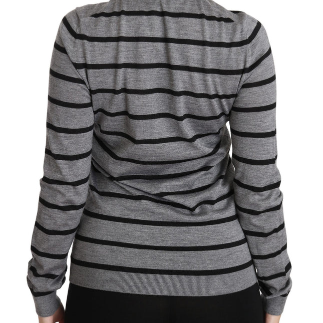 Dolce & Gabbana Gray Cashmere Silk Turtleneck Sweater