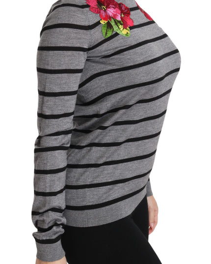 Dolce & Gabbana Gray Cashmere Silk Turtleneck Sweater