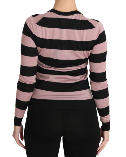 Dolce & Gabbana Pink Floral Cashmere Cardigan Sweater