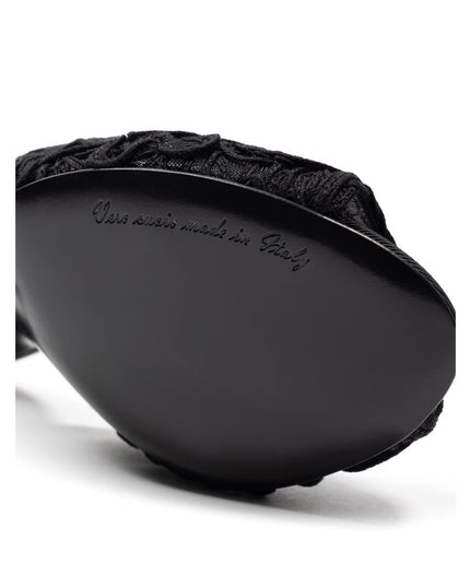 Dolce & Gabbana Black Cotton Mules