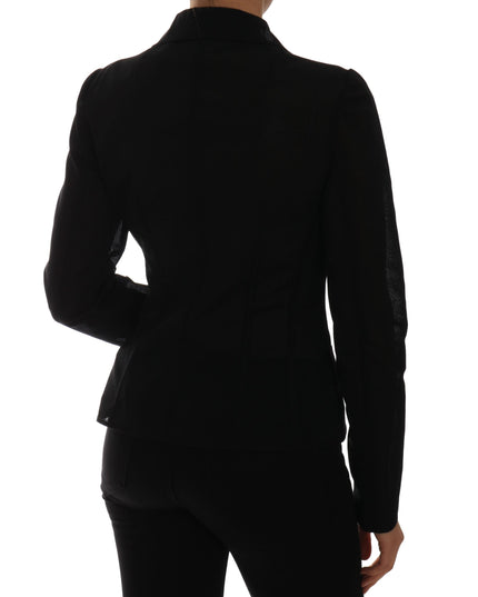 Dolce & Gabbana Black Nylon Net Blazer Jacket
