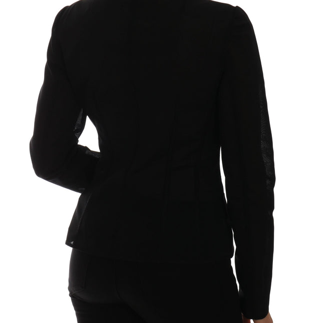Dolce & Gabbana Black Nylon Net Blazer Jacket