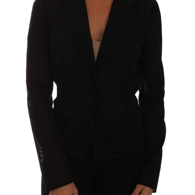 Dolce & Gabbana Black Nylon Net Blazer Jacket