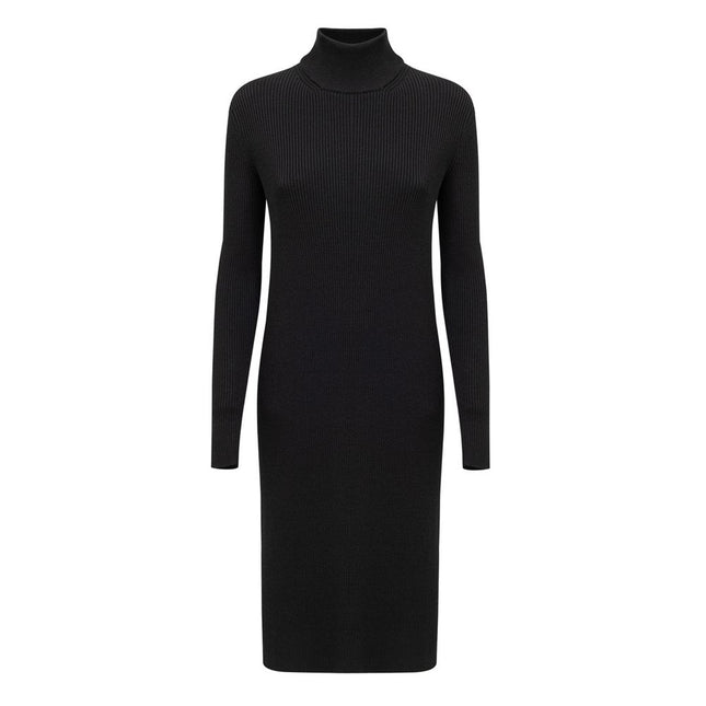 Bottega Veneta Black Wool Long Dress
