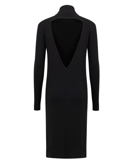 Bottega Veneta Black Wool Long Dress