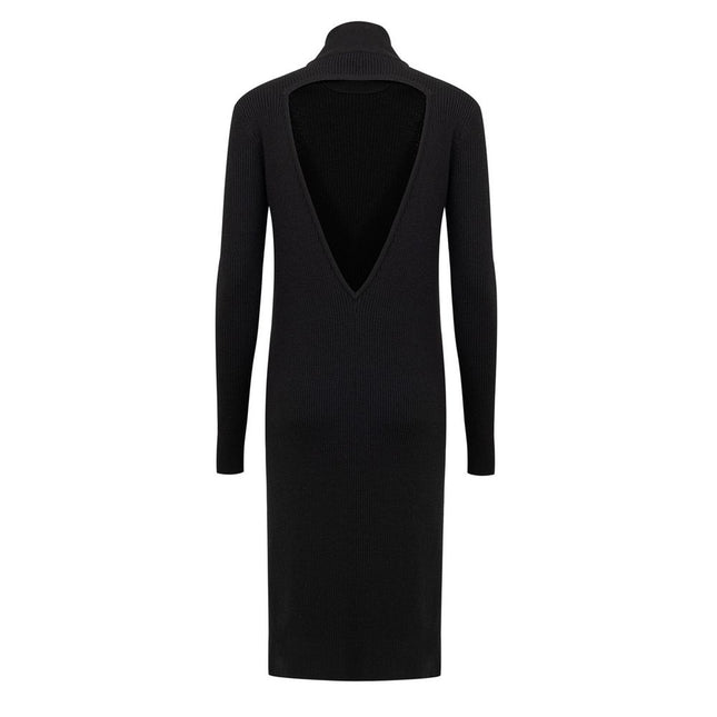 Bottega Veneta Black Wool Long Dress