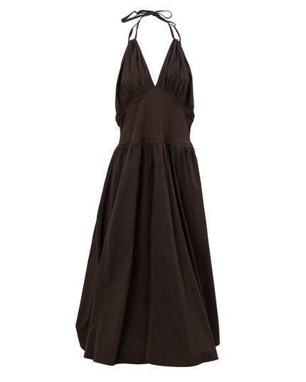 Bottega Veneta Brown Cotton Long Dress